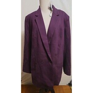 Express Women's Size XL Double Breasted Purple Boyfriend Blazer Jacket NWT
